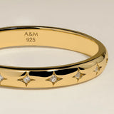 Cosmic Star Band Ring in Gold