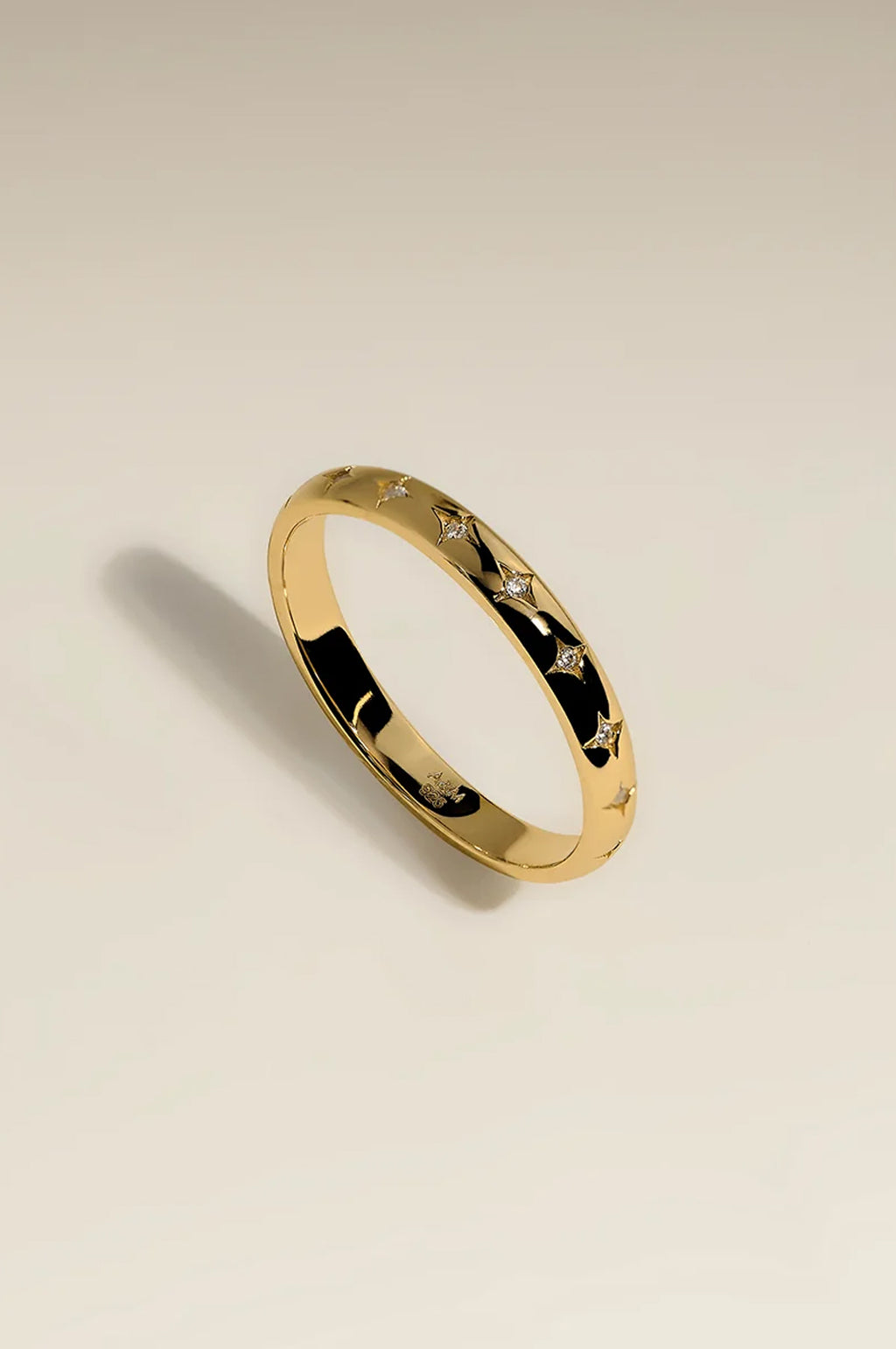 Cosmic Star Band Ring in Gold