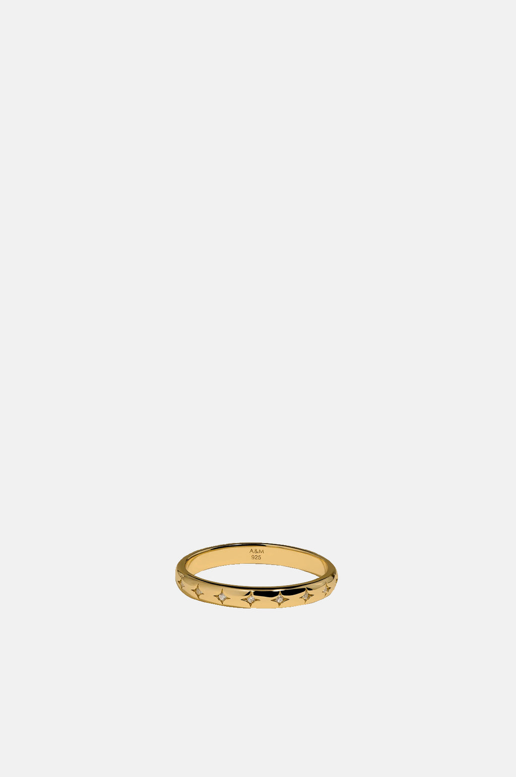 Astrid & Miyu Cosmic Star Band Ring in Gold.