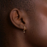 Cosmic Star Charm Huggies in Gold