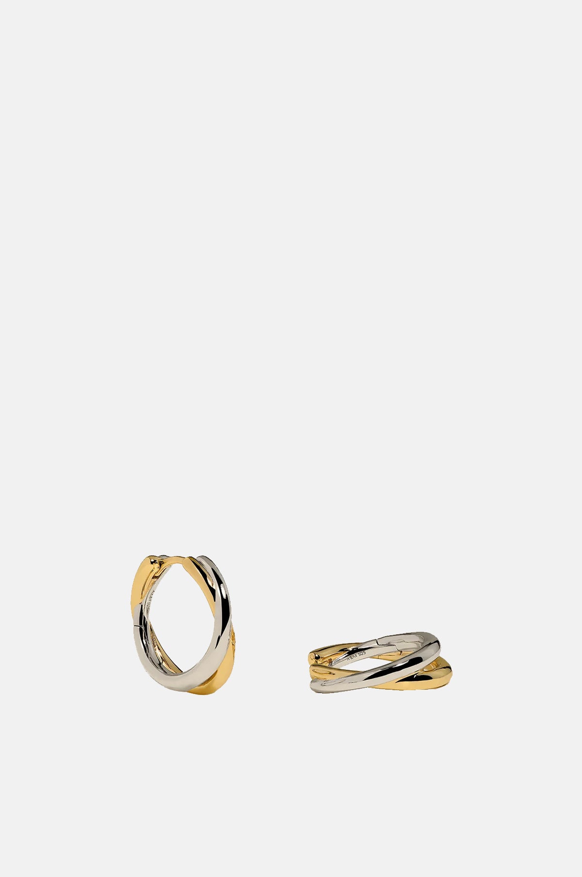 Astrid & Miyu Crossover Illusion Hoops in Mixed Metal.