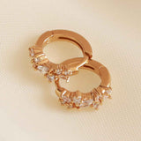 Crystal Cluster Huggies in Gold