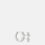 Astrid & Miyu Crystal Cluster Huggies in Silver.