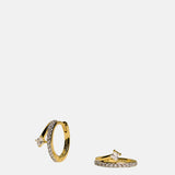Astrid & Miyu Crystal Illusion Huggies in Gold.