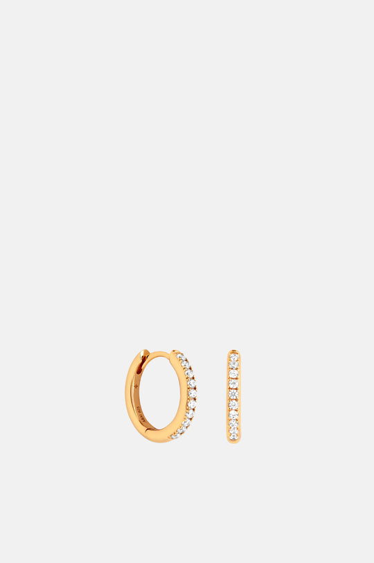 Essential Crystal Small Hoops in Gold