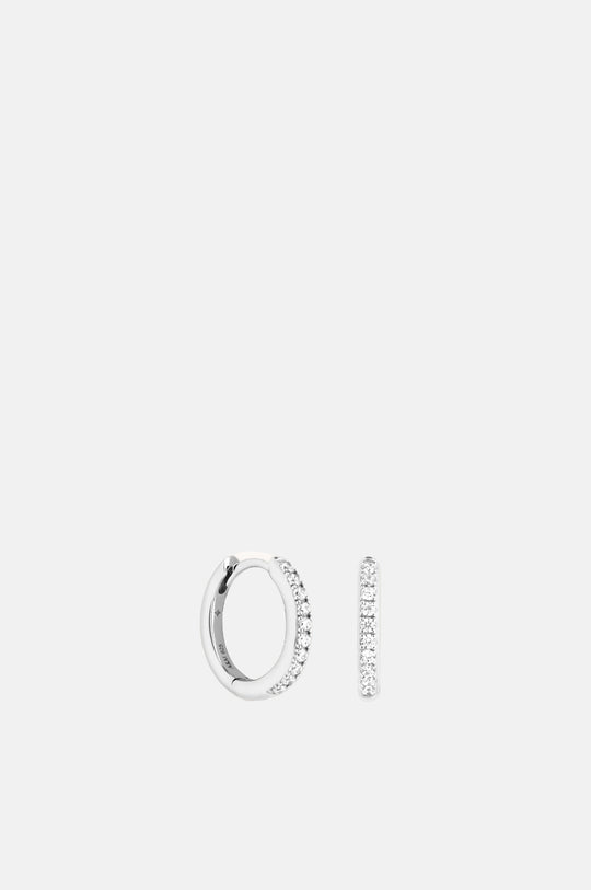 Essential Crystal Small Hoops in Silver