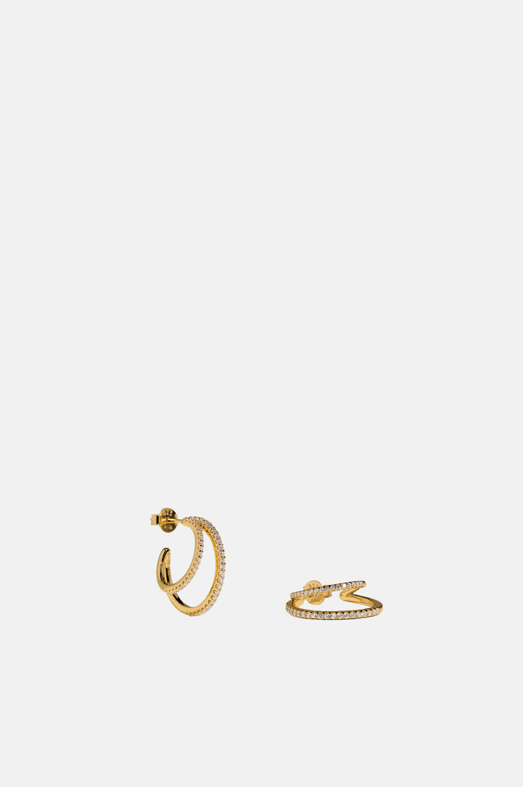 Astrid & Miyu Illusion Crystal Hoops in Gold.