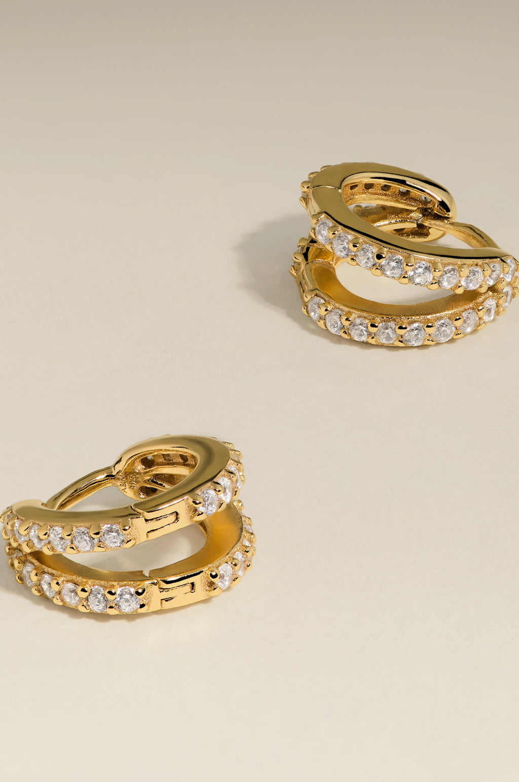Illusion Crystal Huggies in Gold