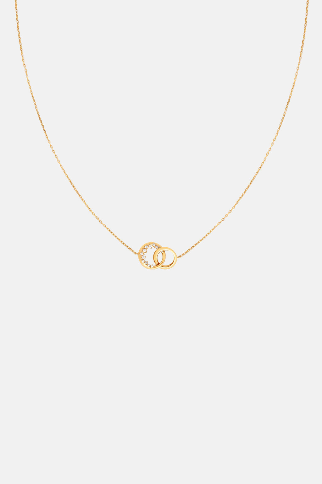 Astrid & Miyu Orbit Crystal Pendant Necklace in Gold.