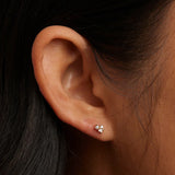 Pearl and Crystal Studs in Gold