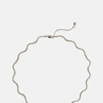Astrid & Miyu Scalloped Tennis Chain Necklace in Silver.