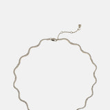 Astrid & Miyu Scalloped Tennis Chain Necklace in Silver.