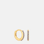 Astrid & Miyu Tanzanite Birthstone Huggies in Gold.
