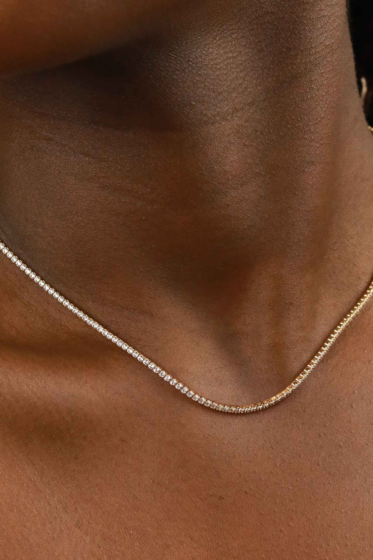 Tennis Chain Necklace in Gold