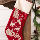 Embroidered Santa's Sleigh Stocking