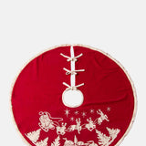 Audrey's Home and Gifts Santa's Sleigh Embroidered Tree skirt.