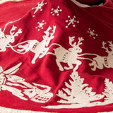 Santa's Sleigh Embroidered Tree Skirt