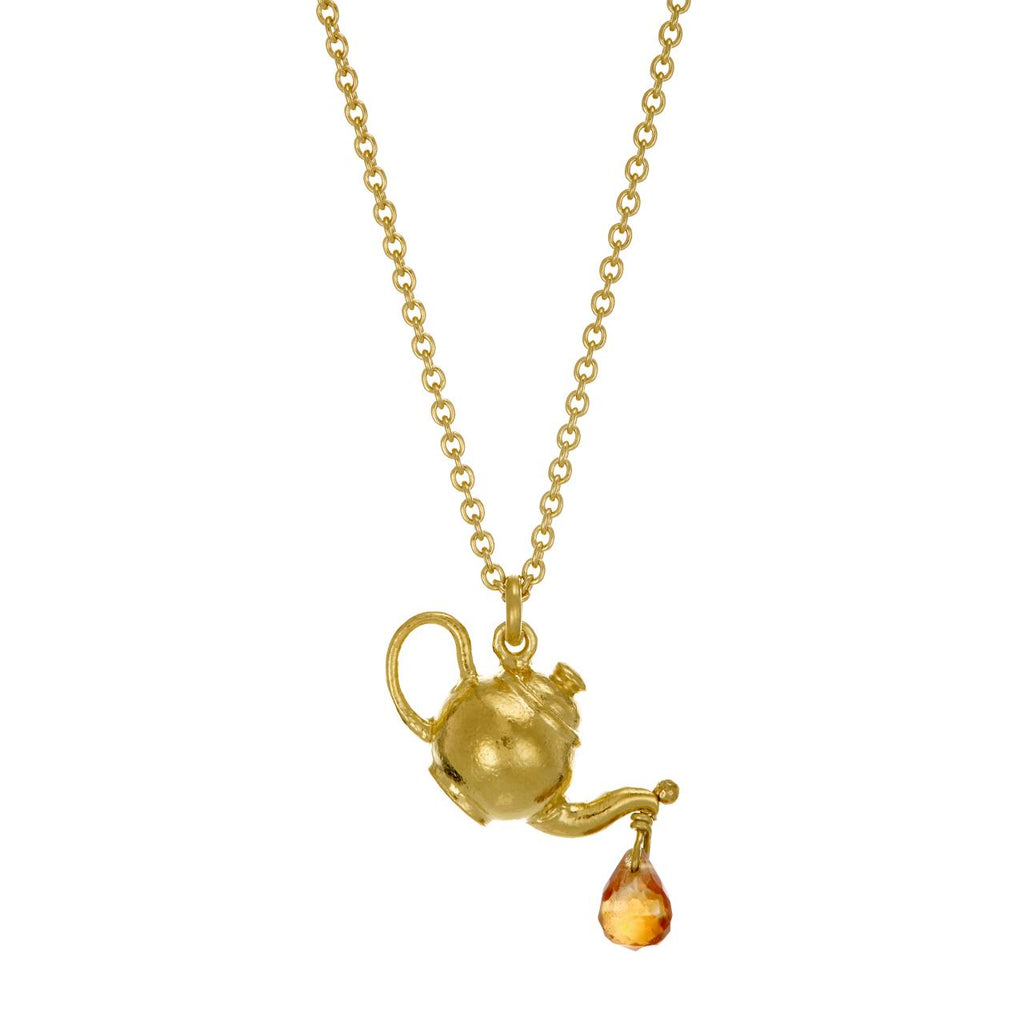 A.M. Teapot Necklace with Citrine Gold
