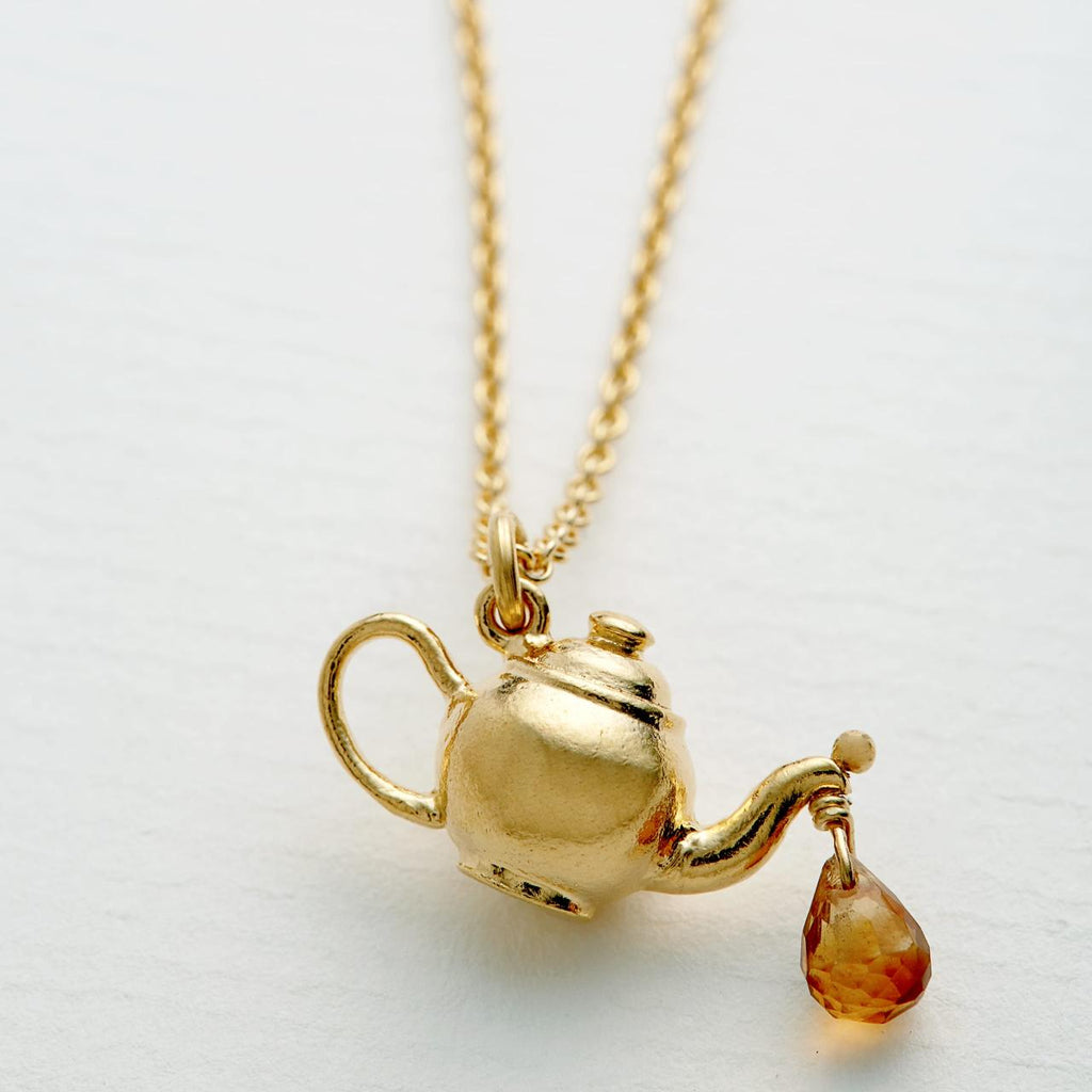 A.M. Teapot Necklace with Citrine Gold