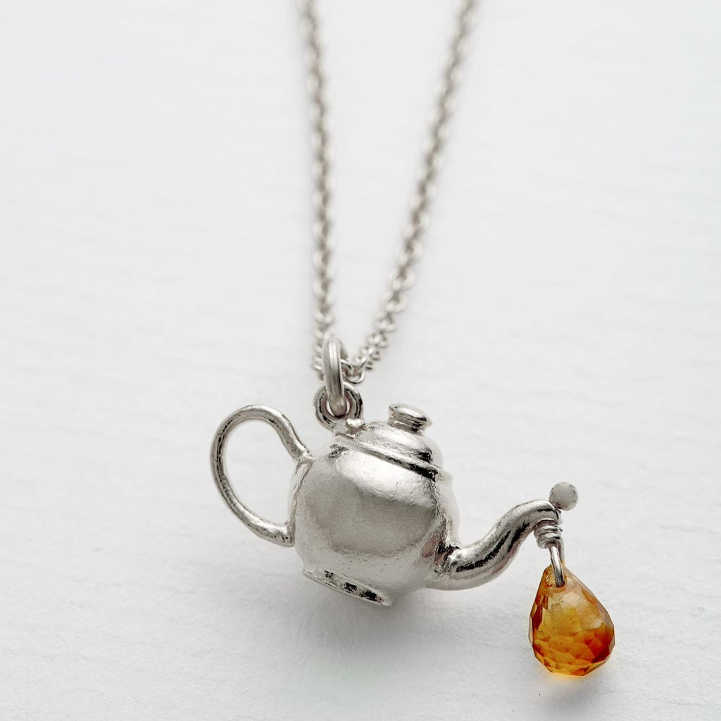 A.M. Teapot Necklace with Citrine Silver