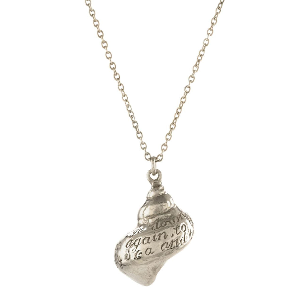 A.M. Engraved Shell Necklace Silver