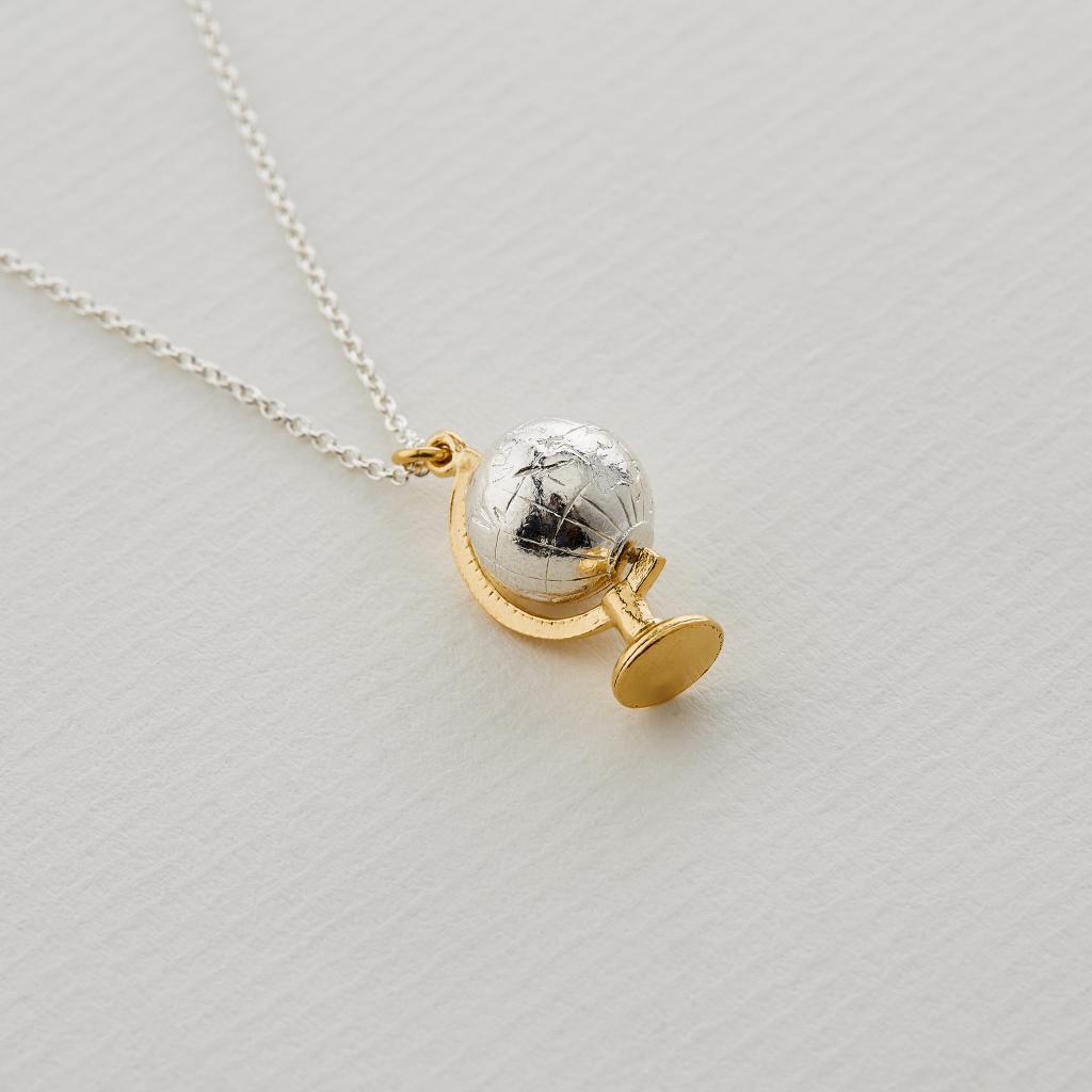 A.M. Spinning Globe Necklace