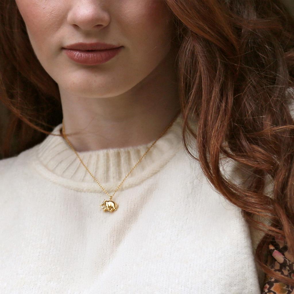 A.M. Indian Elephant Necklace Silver