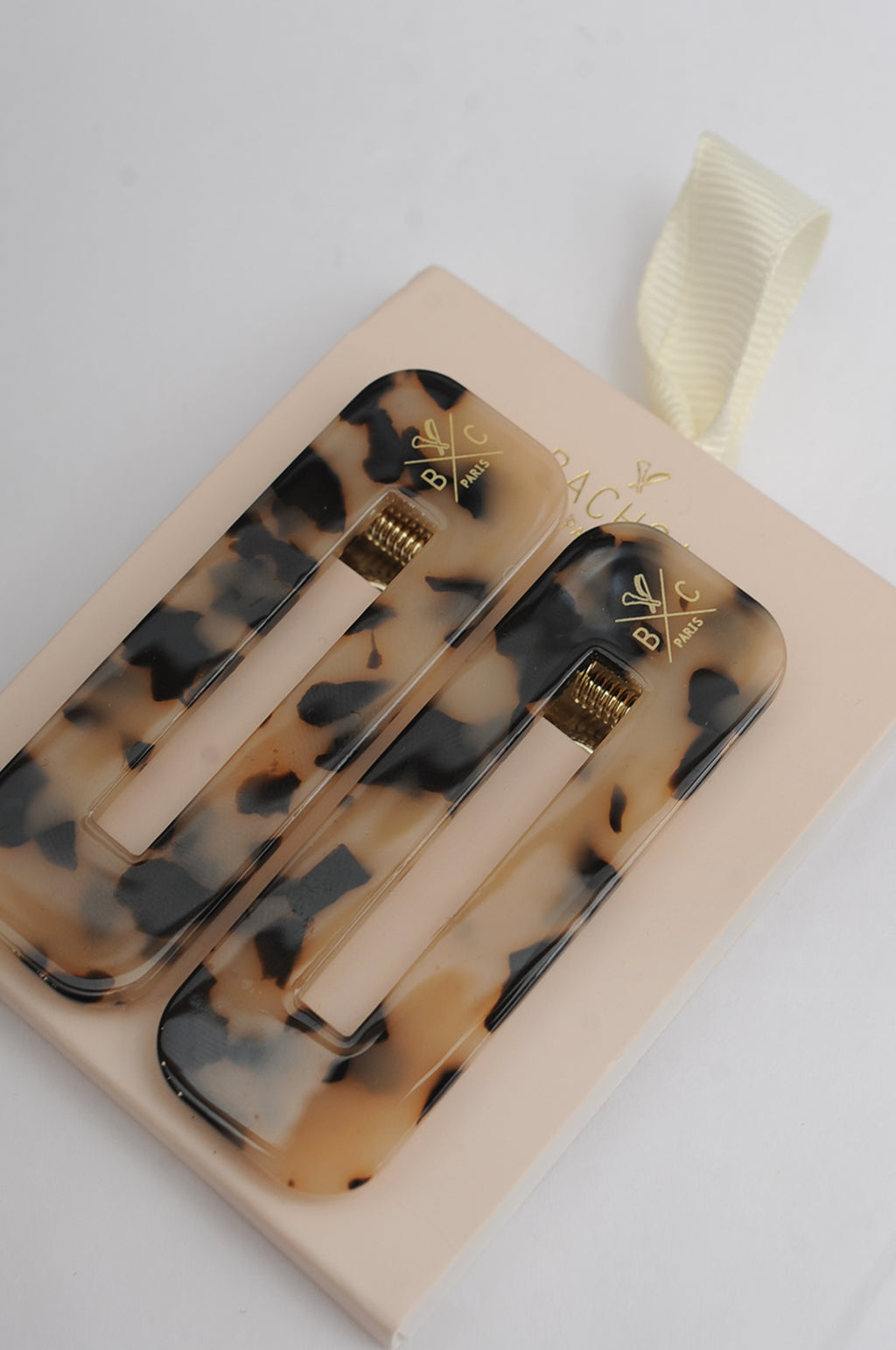 Tortoise Hair Barrettes x2