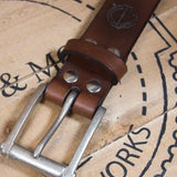 Garrison Belt Oak Bark Leather Conker/Nickel