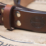 Garrison Belt Oak Bark Leather Conker/Nickel