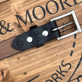 Slim Belt Oak Bark Leather Black/Nickel