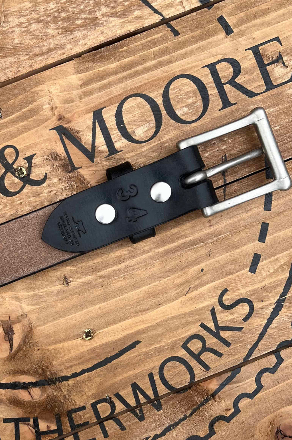 Slim Belt Oak Bark Leather Black/Nickel