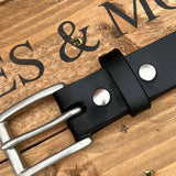 Slim Belt Oak Bark Leather Black/Nickel