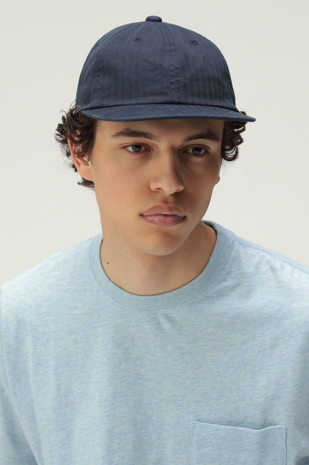 6 Panel Herringbone Cap Navy