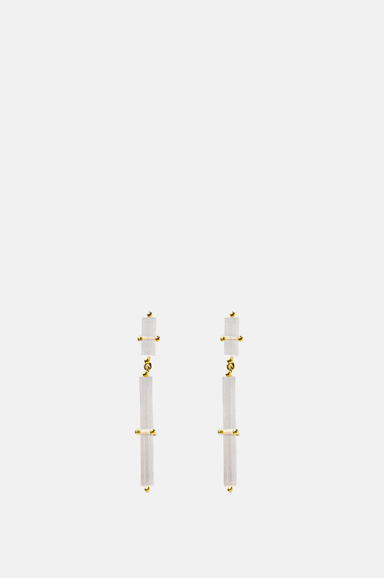 Frosted White Cross Earrings