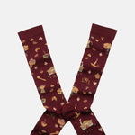Bonne Maison Burgundy Seedlings Knee High Socks.