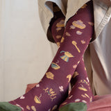 Burgundy Seedlings Knee High Socks