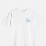 Cafe Mountain Members Stamp Tee Natural And Navy.