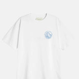Cafe Mountain Members Stamp Tee Natural And Navy.