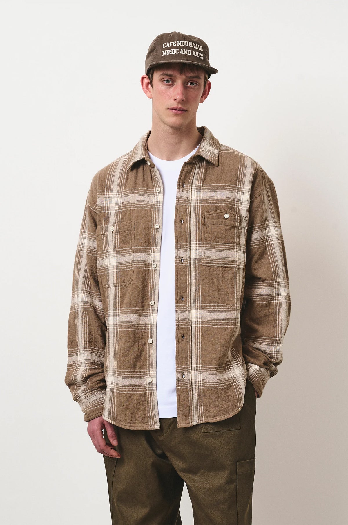 Cafe Mountain Tumble Check Heritage Shirt Rusk.