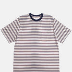 Cafe Mountain Striped Wide Tee Navy.