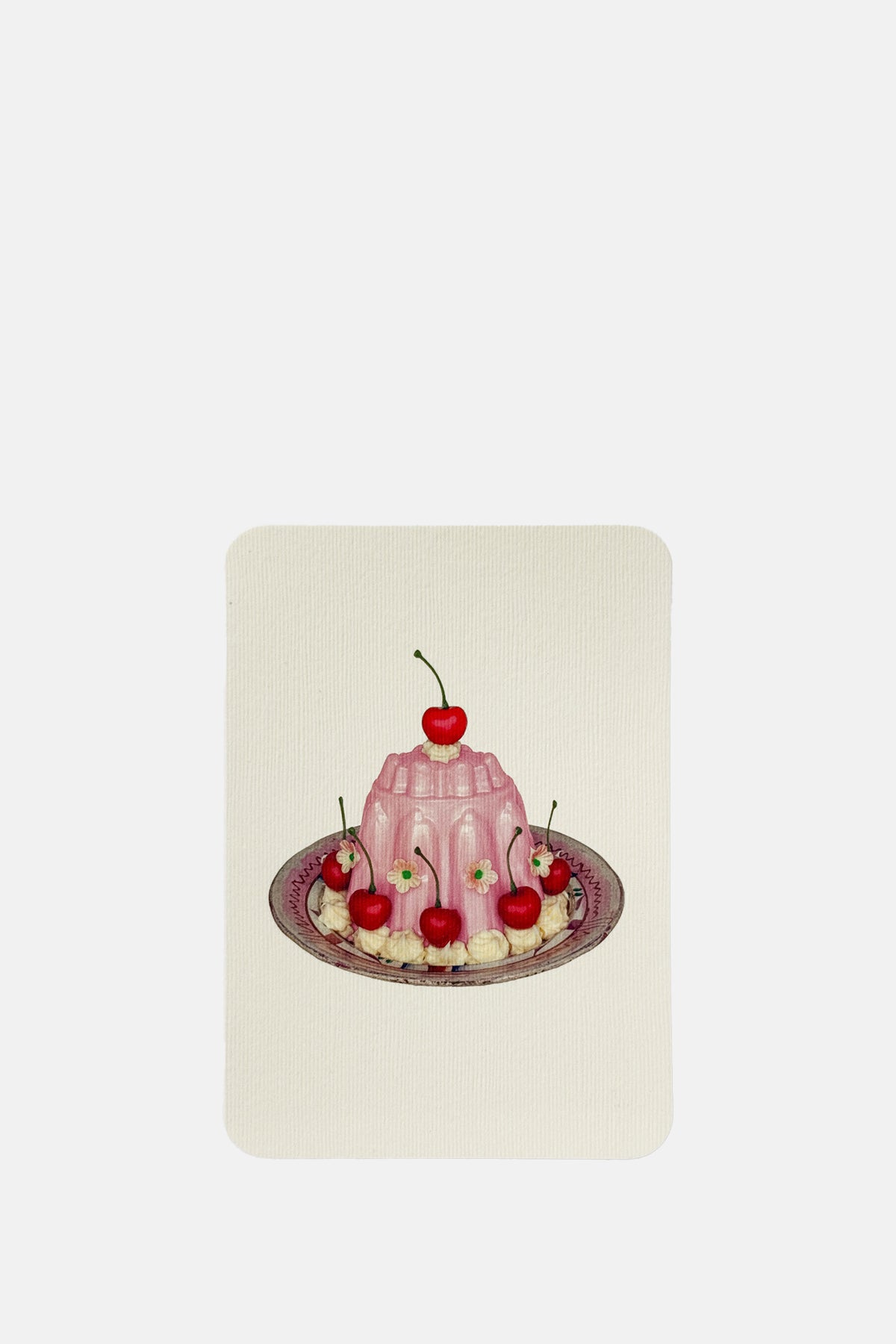 Canonbury Press Rose Petal Cream Blancmange Notecard.