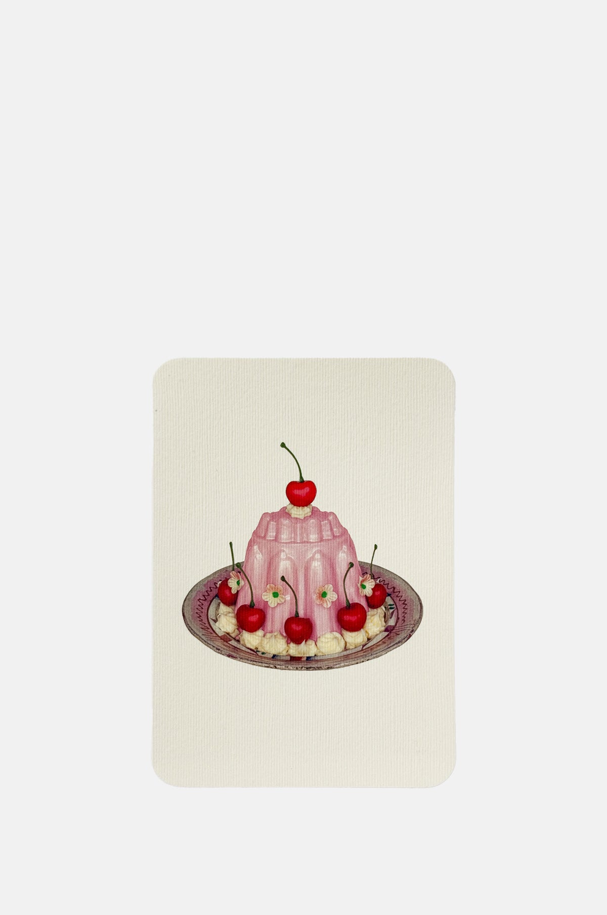 Canonbury Press Rose Petal Cream Blancmange Notecard.