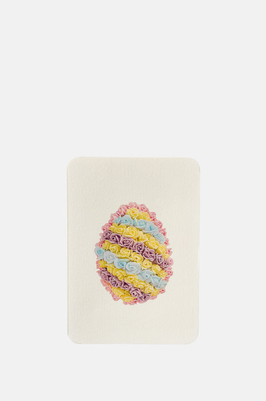 Sherbet Stripe Royal Icing Egg Greetings Card