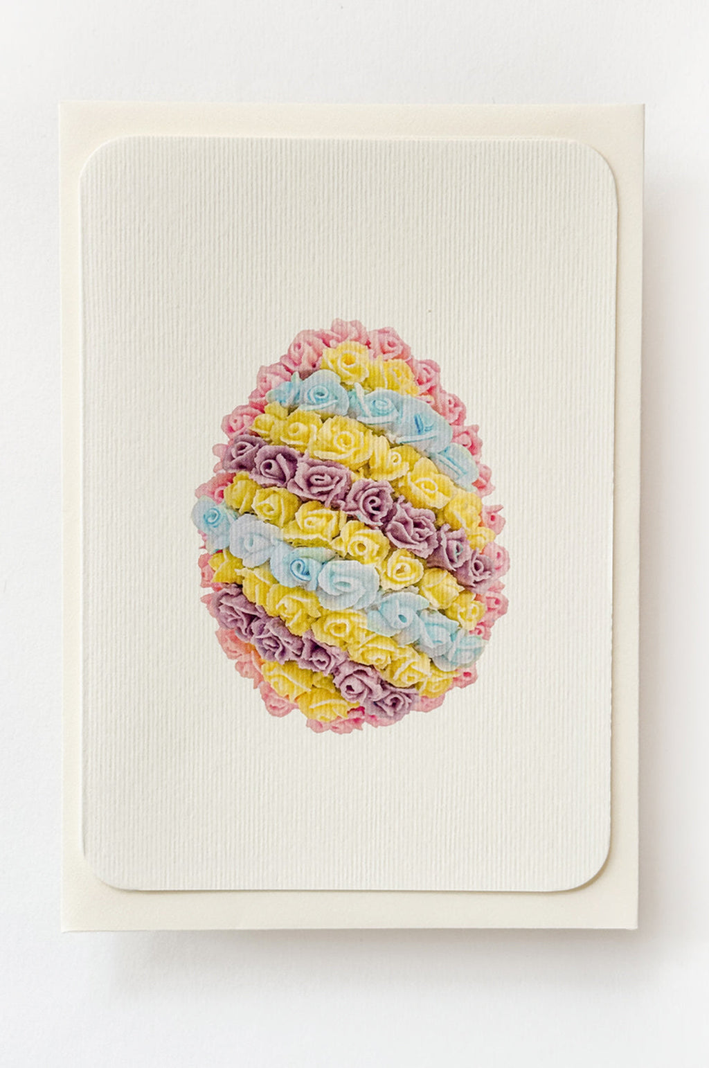 Sherbet Stripe Royal Icing Egg Greetings Card