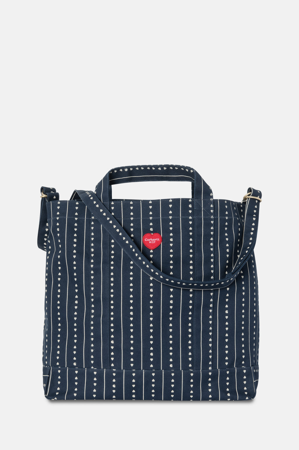 Carhartt Drewe Tote Big Heart C Pinstripe Ink Natural.