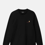 Carhartt L/S American Script T-Shirt Black.
