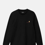 Carhartt L/S American Script T-Shirt Black.