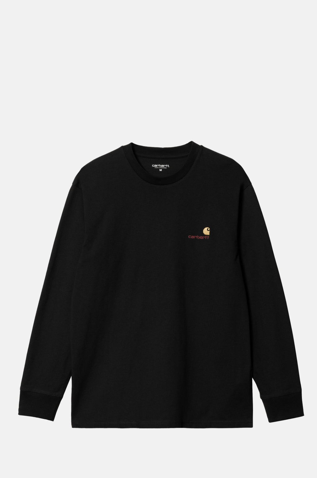 Carhartt L/S American Script T-Shirt Black.