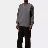 L/S American Script T-Shirt Graphite